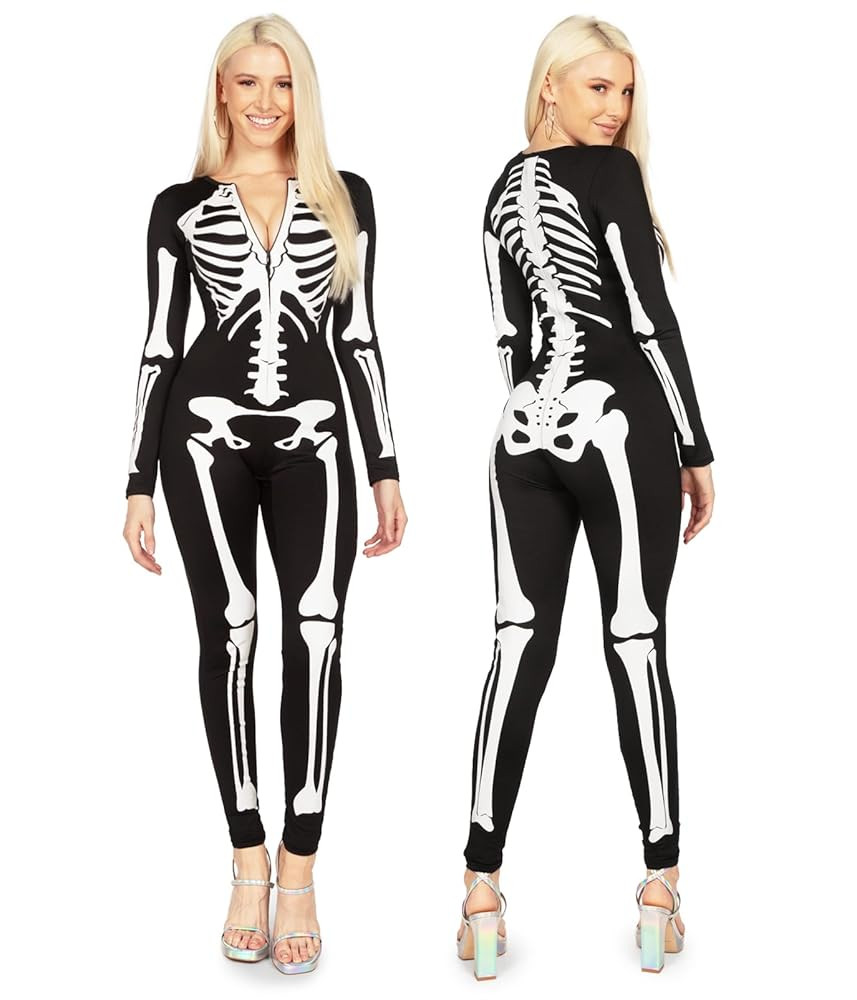 Tipsy Elves Form Fitting & Flattering Skeleton Bodysuits for Halloween - Women's Sexy Skeleton Co... | Amazon (US)