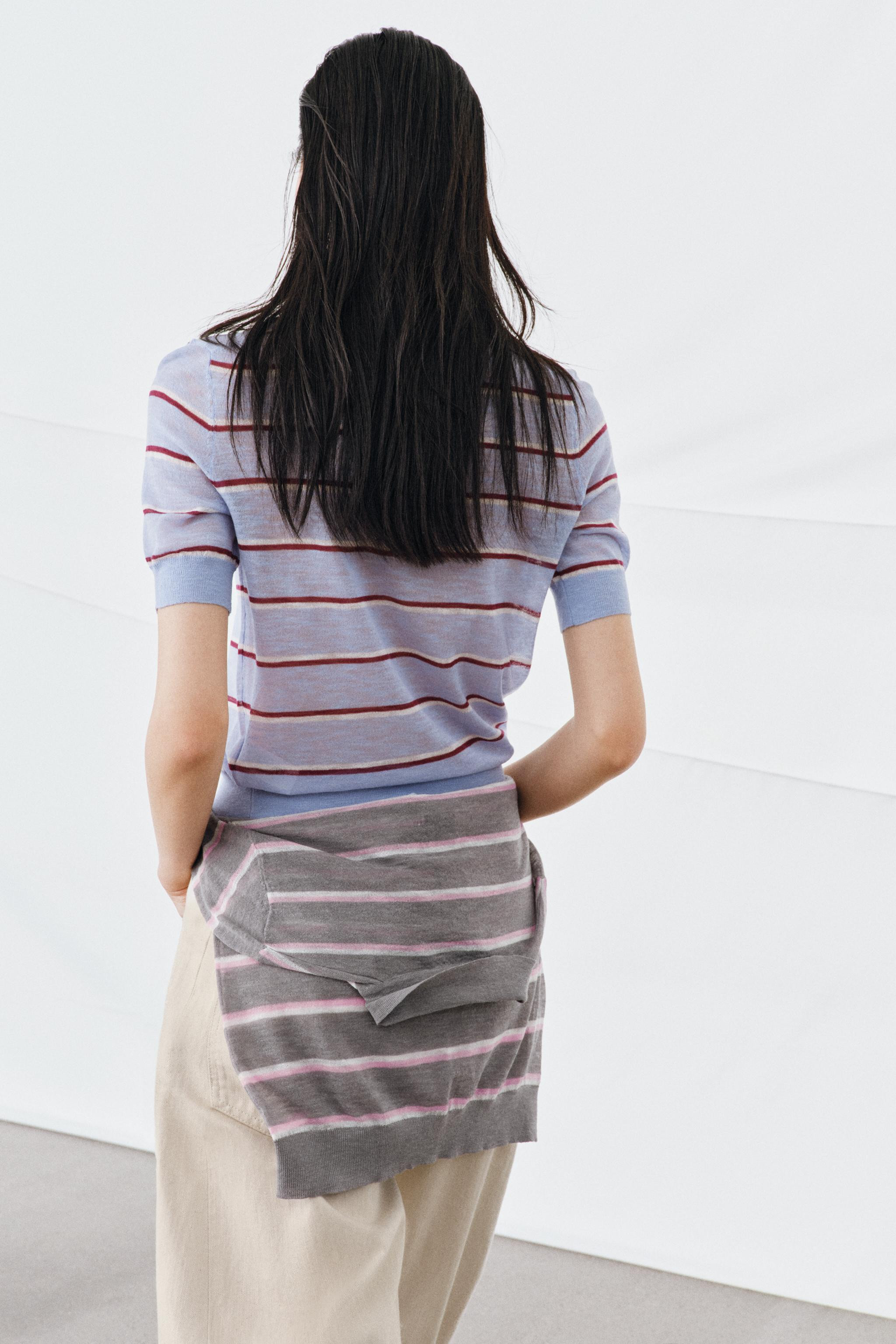 EXTRA-FINE WOOL STRIPED TOP | Zara Canada