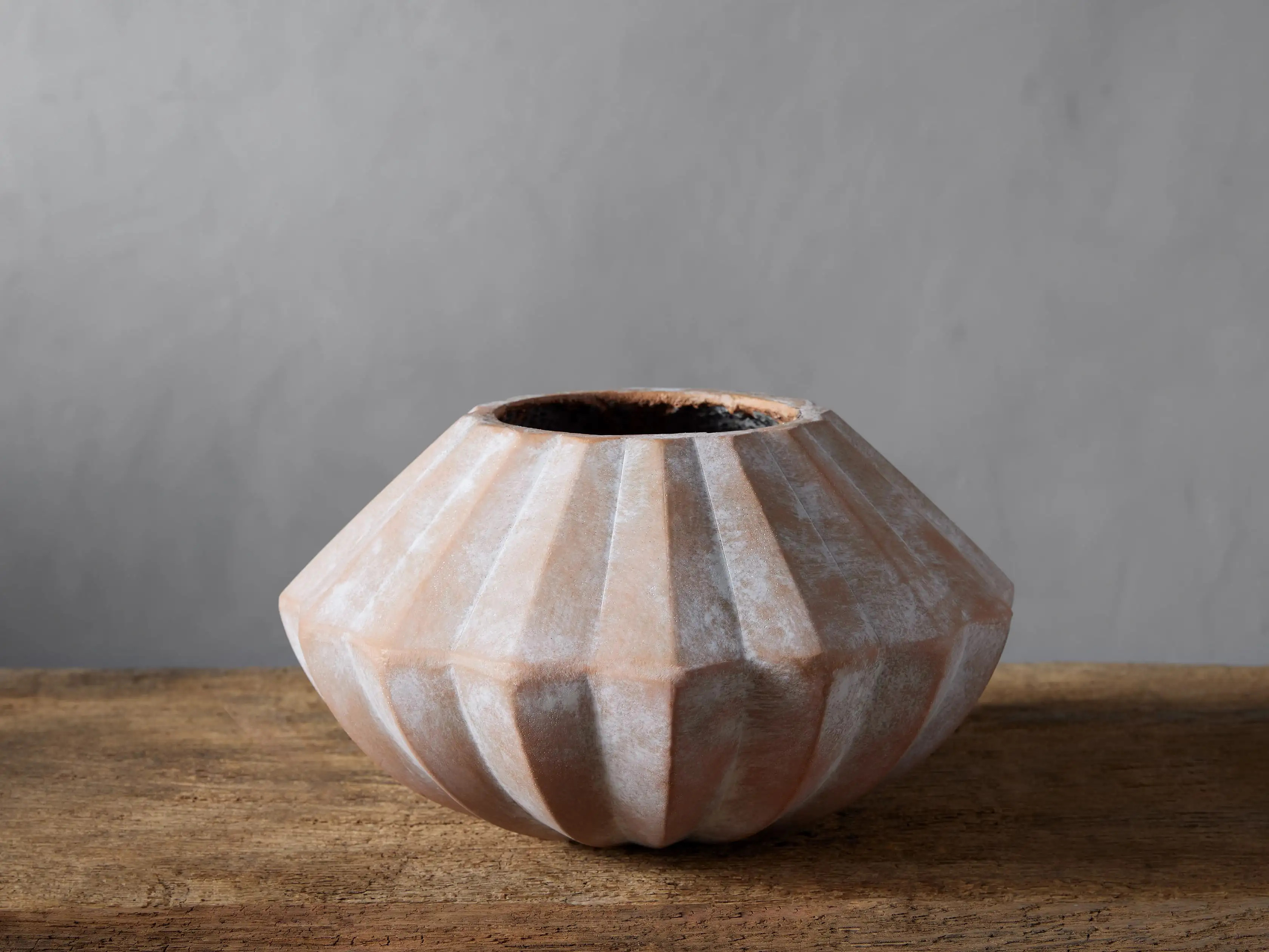 Tahola Fluted Cement Vase | Arhaus