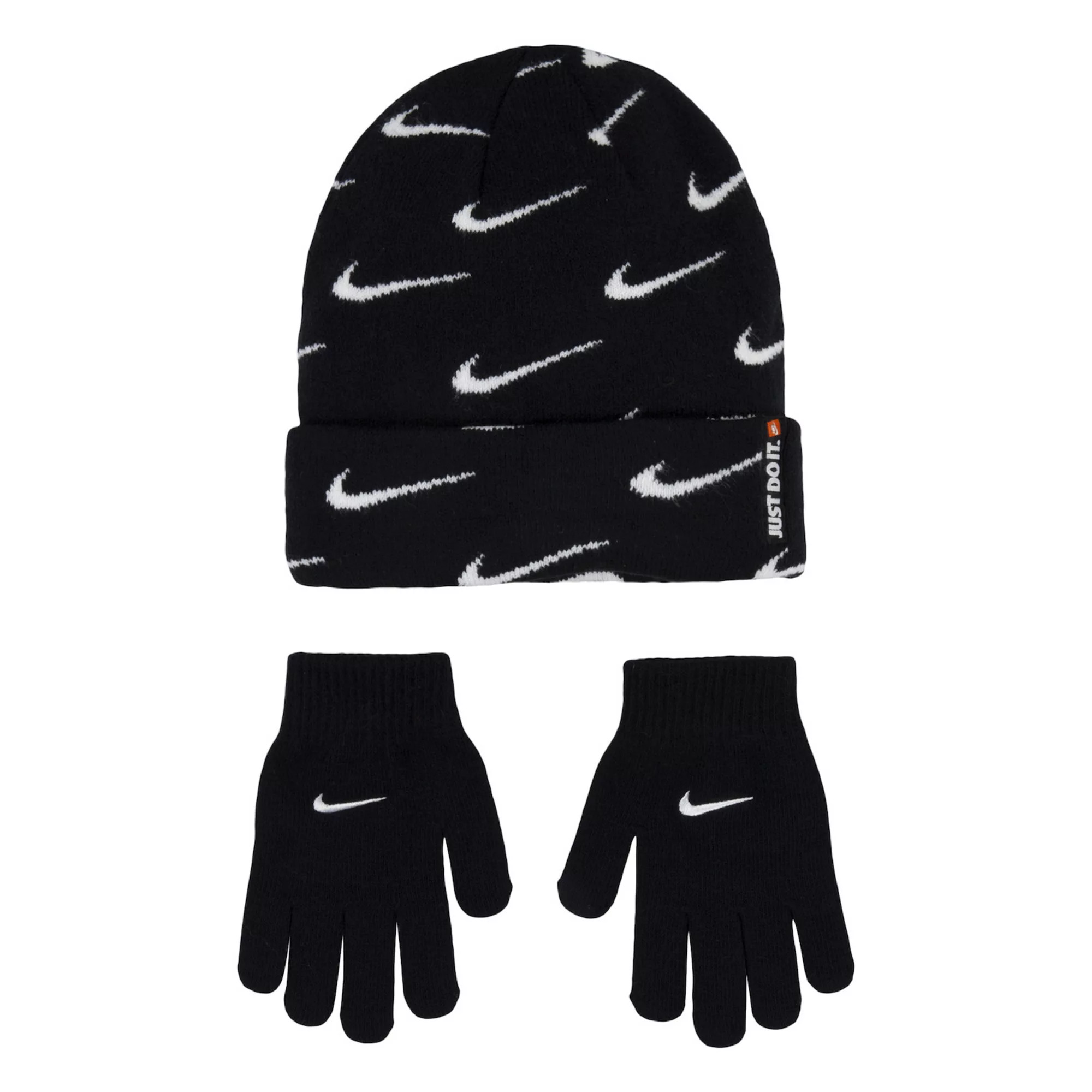 Kids Nike Swoosh Repeat Beanie & Gloves Set | Kohl's