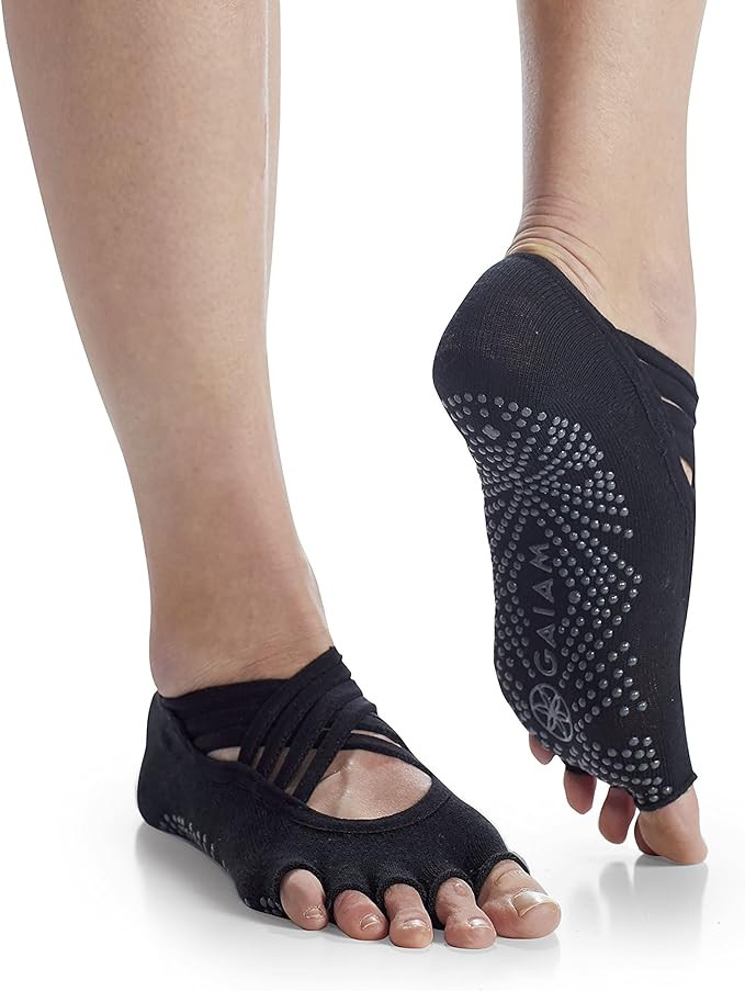 Gaiam Grippy Studio Yoga Socks for Extra Grip in Standard or Hot Yoga | Amazon (US)