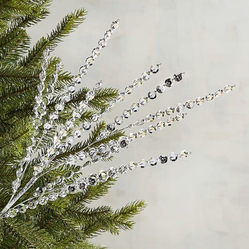 Sequined & Beaded Silver Tree Pick | Pier 1 Imports