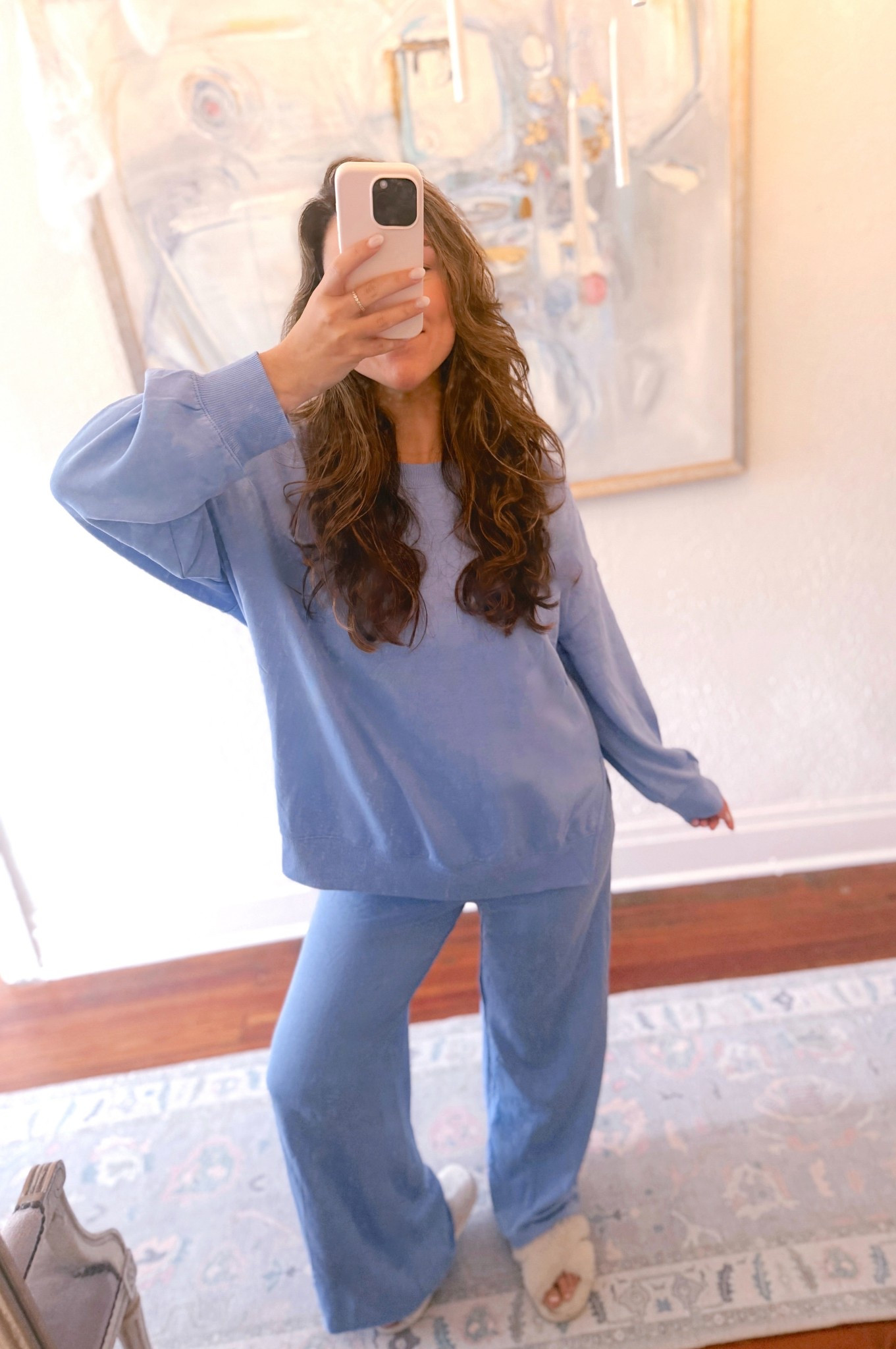 Blue loungewear set / target find / matching set / airport travel outfit 

#LTKTravel #LTKFindsUnder100