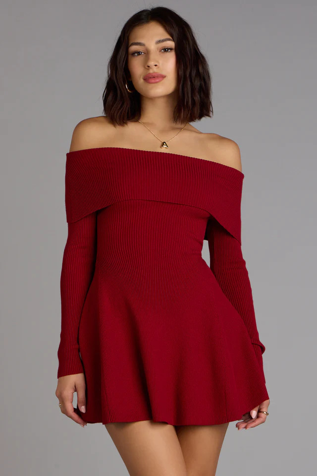 Chic Staple Ribbed Knit Skater Dress | Windsor Stores
