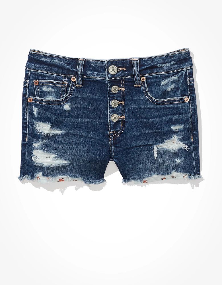 AE Ne(x)t Level High-Waisted Denim Short Short | American Eagle Outfitters (US & CA)