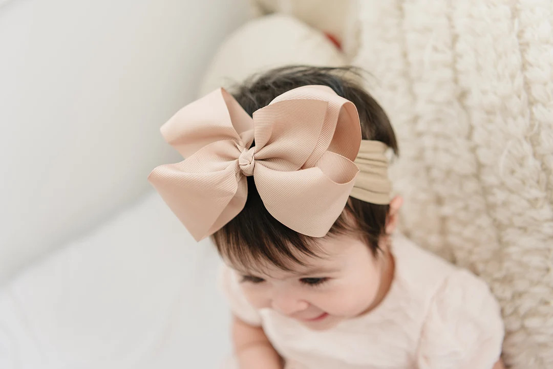 5" Grosgrain Bow Headband, Trendy Nylon Headband, Baby Headband, Baby Girl Headband, Headband, Ba... | Etsy (US)