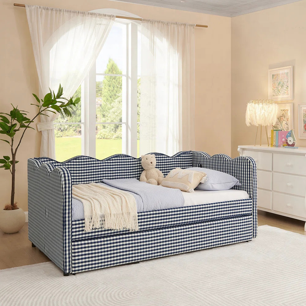 Cozy Gingham Daybed with Trundle | Wayfair North America