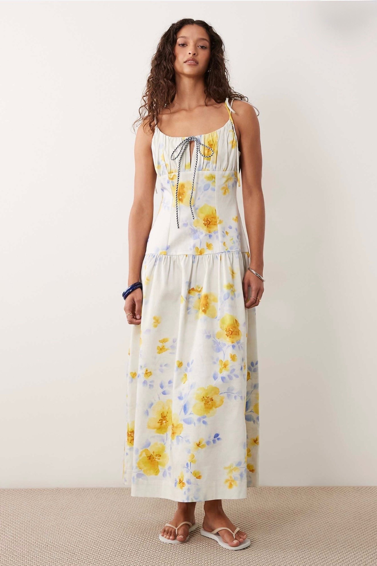 summer dresses
structured cotton sateen tie bust dropped waist maxi sundress in painted blue & yellow floral with gingham tie straps @ASOS 

#spring #summer #gingham #asos #dress #outfit

#LTKSeasonal #LTKOver40 #LTKPetite