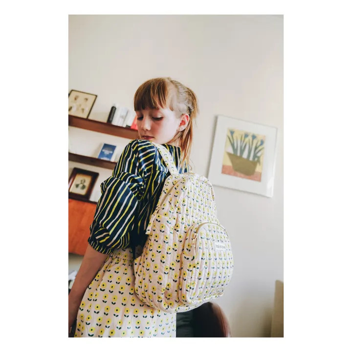 Holi & Love Organic Cotton Flower Backpack | Peach | Smallable