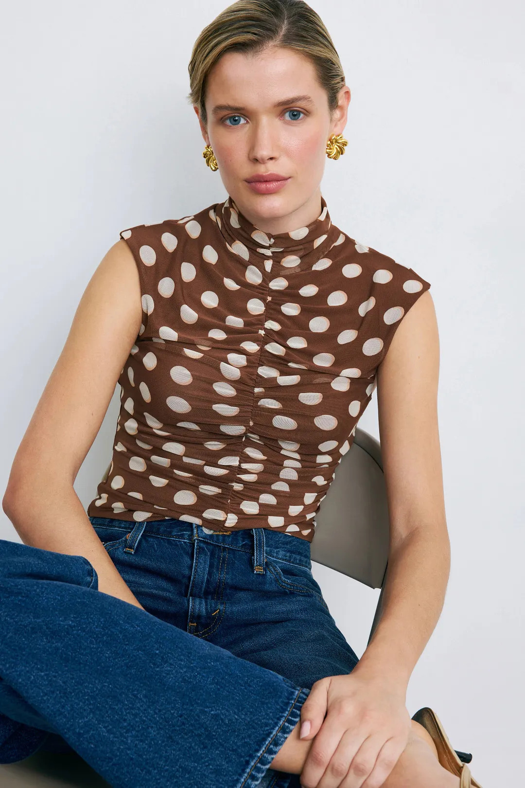 Jolie Turtleneck Ruched Top | Rent the Runway