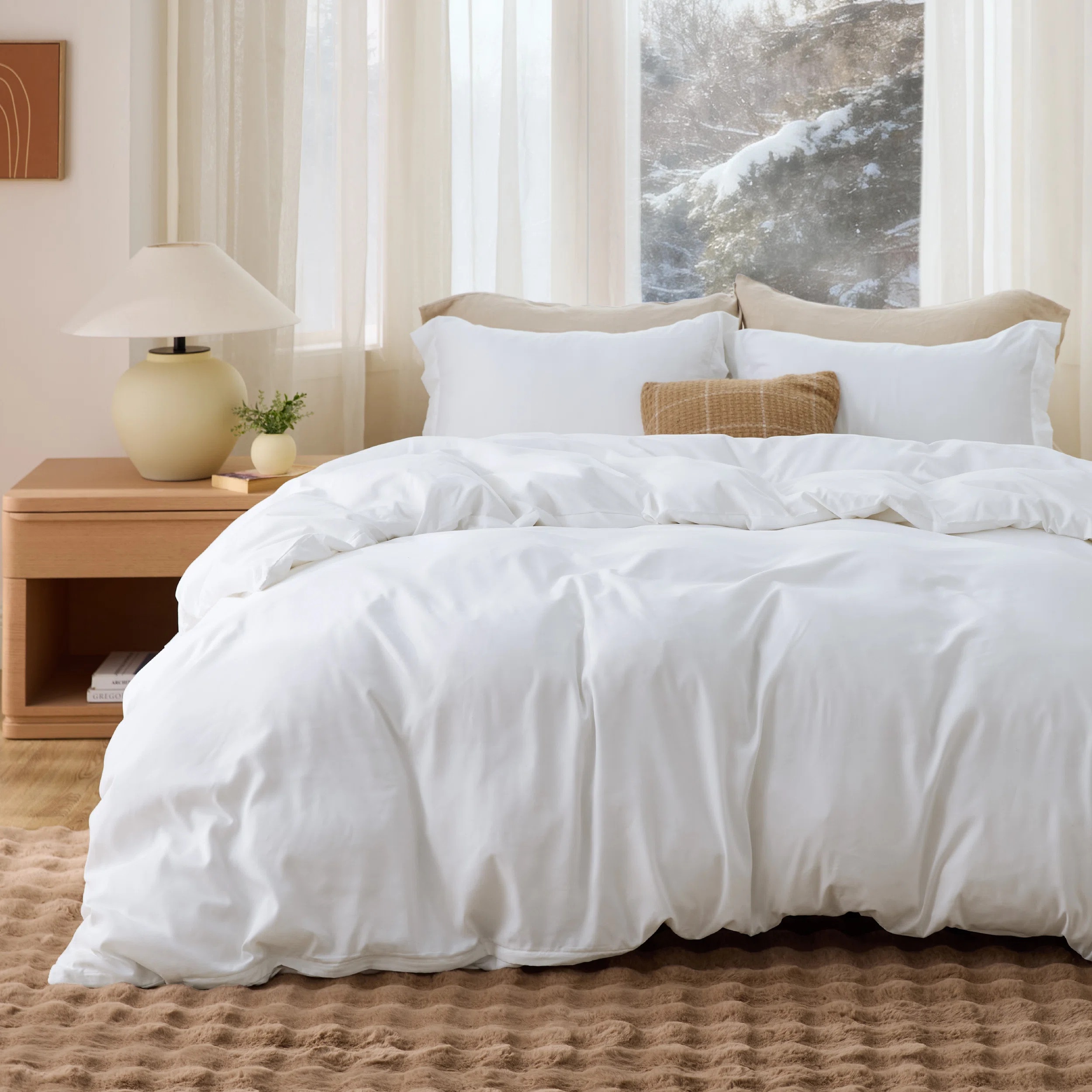 Bedsure Bright White Duvet Cover King Size - Soft Double Brushed Bedding Set for Kids & Adults（... | Wayfair North America