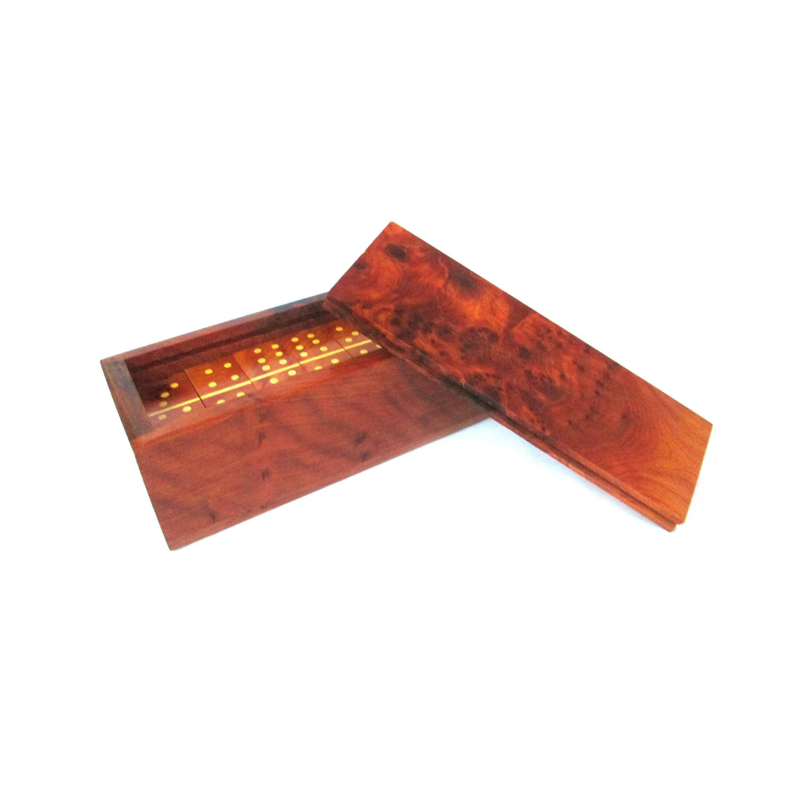 Fast Shipping Double 6 Dominoes Set Thuya Burl Wood Domino Set With Box Handmade Domino Game Wood... | Etsy (US)