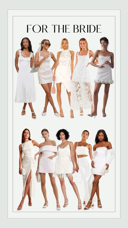 Dresses for the bride!

Bachelorette | bridal shower | reception | party 

#LTKbeauty #LTKstyletip #LTKwedding