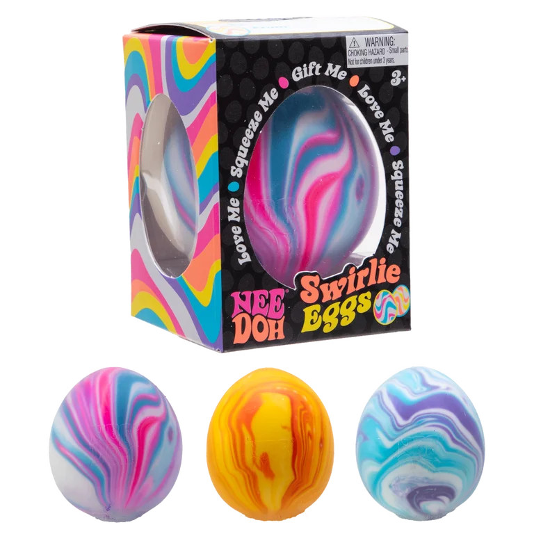NeeDoh Swirlie Egg, Novelty Colorful Stress Relief Squishy Toy for Kids & Adults, (1 Piece, Color... | Walmart (US)