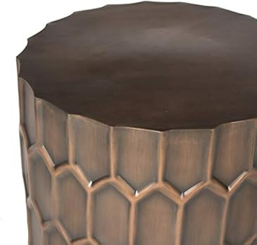 Safavieh Home Collection Corey Antique Copper Side Table | Amazon (US)