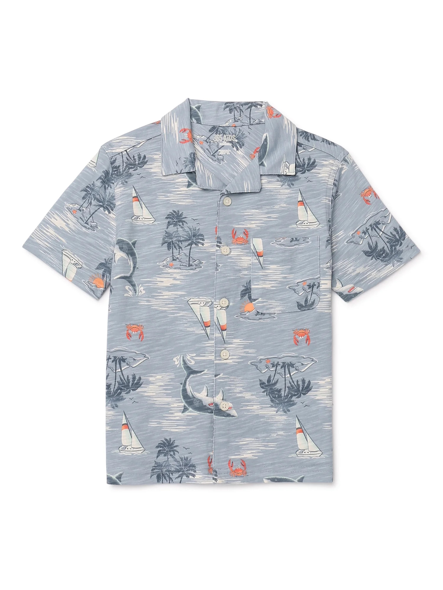 365 Kids from Garanimals Boys Mix and Match Camp Shirt with Short Sleeves, Sizes 4-10 | Walmart (US)