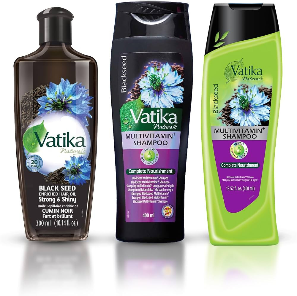Vatika Naturals Blackseed Shampoo, Conditioner & Hair Oil Combo, Strengthens Hair, Reduces Hair F... | Amazon (US)