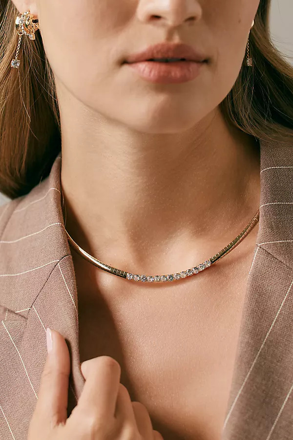 Crystal Collar Snake Chain Necklace | Anthropologie (US)