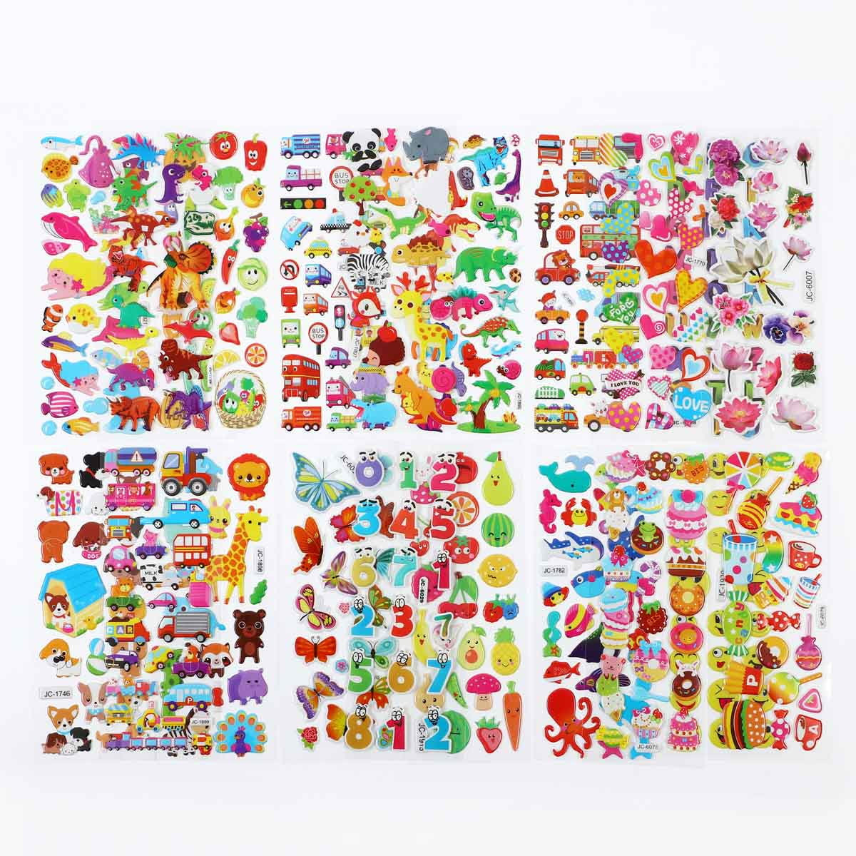 3D Puffy Stickers for Kids Toddlers Boys Girls 24 sheets, Children Stickers Variety for Child Gif... | Walmart (US)