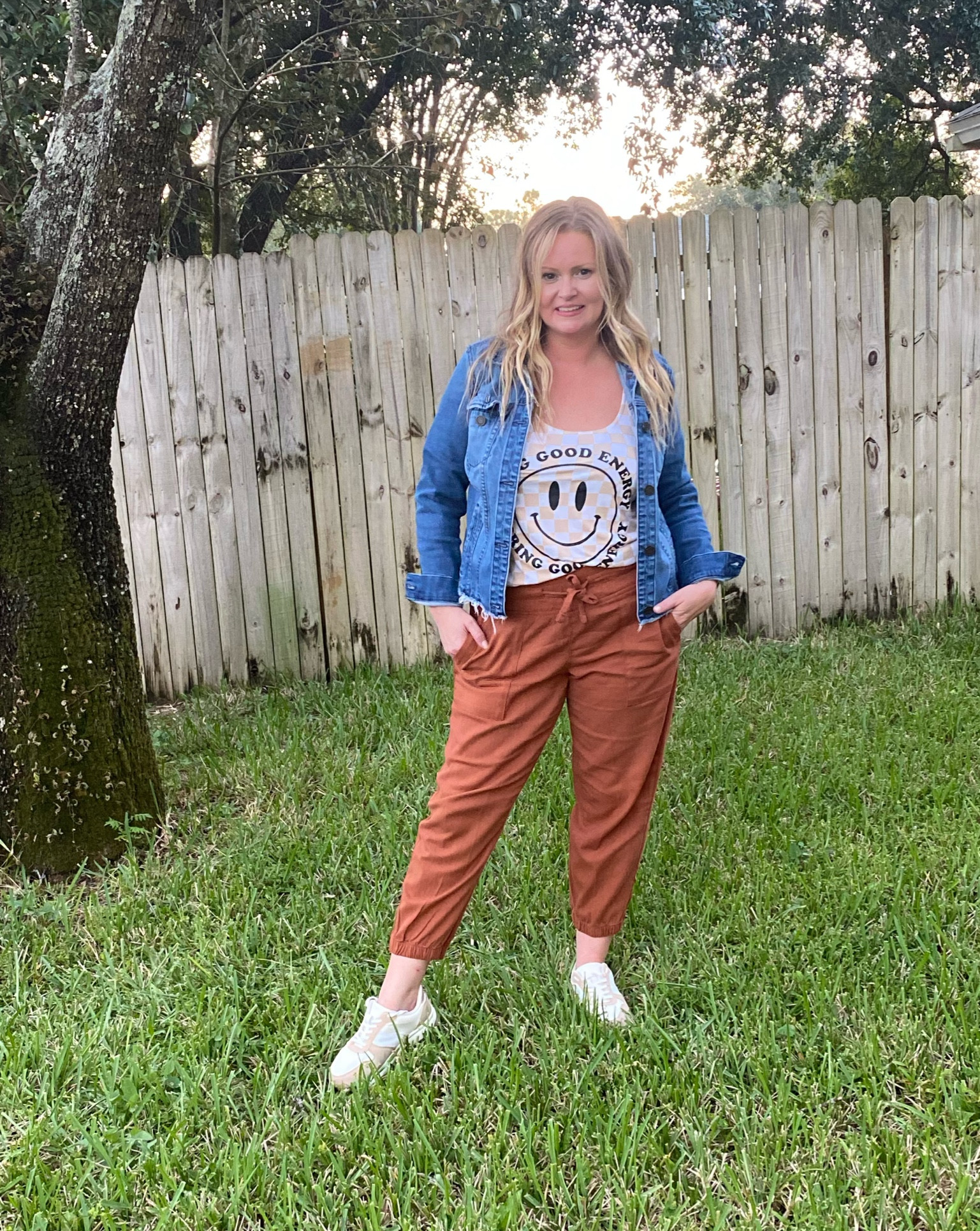 Walmart Joggers 
Paired with tank & denim jacket for Fall


#LTKSeasonal #LTKunder100