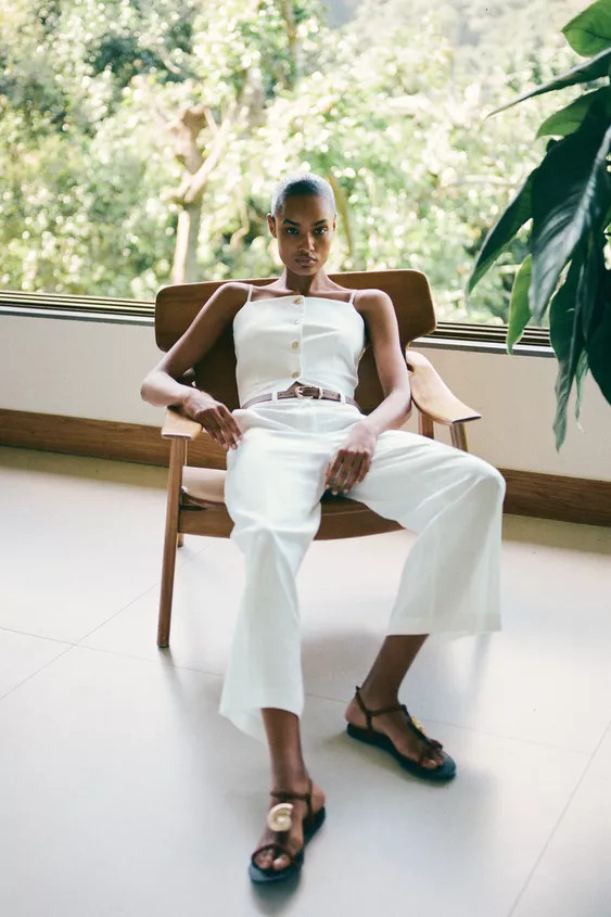 LINEN BLEND CULOTTES WITH BELT | Zara UK