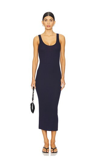 Enza Costa Stretch Silk Knit Maxi Tank Dress in Navy. - size S | Revolve Clothing (Global)