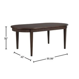 Home Decorators Collection Gwynn Sable Wood Finish 95.98 in. L x 40 in. W Extension Dining Table ... | The Home Depot