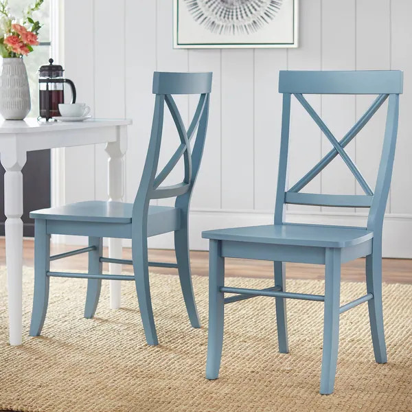 Simple Living Albury Dining Chairs (Set of 2) - Blue | Bed Bath & Beyond