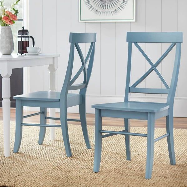 Simple Living Albury Dining Chairs (Set of 2) - Blue | Bed Bath & Beyond