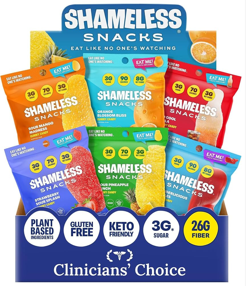 Shameless Snacks Candy Carnival - Sour Gummy Variety Pack & Fruit Snacks | Amazon (US)