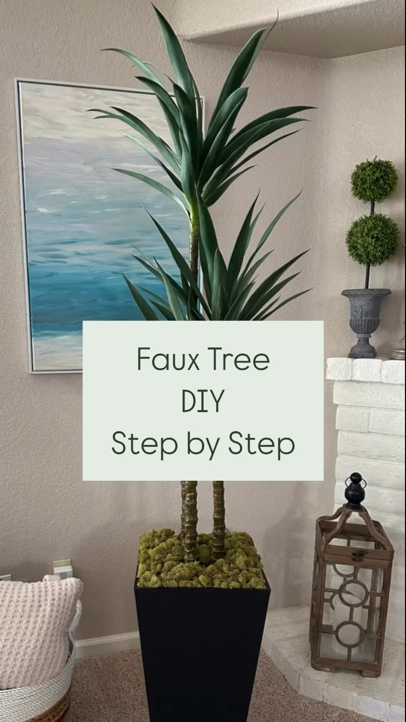 DIY Faux Plant. All from Amazon. Super easy. 
#fauxplant #amazonhome #blackpot #tallplanter #skinnytrees #diy #lauraporterdesigns 

#LTKFindsUnder100 #LTKSeasonal #LTKHome