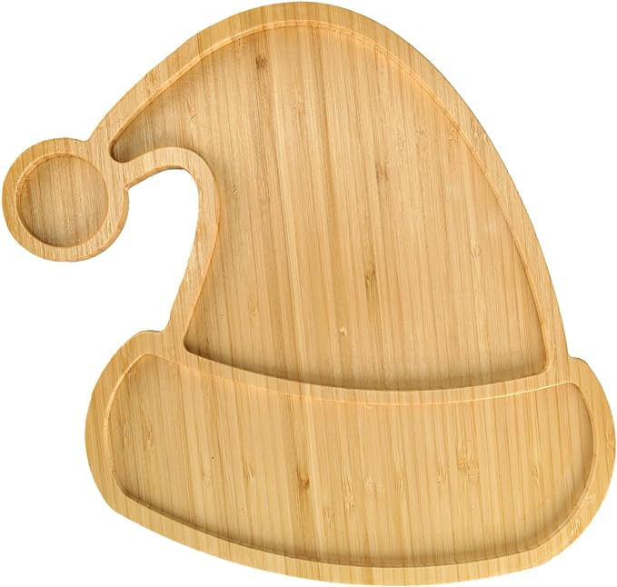BinaryABC Christmas Santa Hat Wood Serving Platters Wooden Trays Side Dish Serving Trays Tabletop... | Amazon (US)