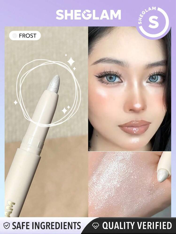 SHEGLAM Big N' Bright Eye Pencil-Frost Highlighter Pen Shimmer Multi-Use Pigment Glow Face Makeup Valentine's Day Decor Love Gift Winter Y2K Makeup Party Beach Travel Holiday Camping Outdoors Present Rose Fashion Girl Cosmetic Cosplay Best Trip Festivals Color Fancy Campus School Charm Vibe Women's Day | SHEIN