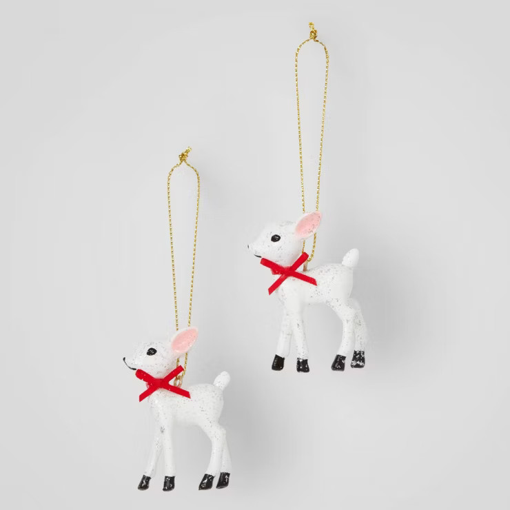 2ct Retro Small Deer Christmas Tree Ornament Set - Wondershop™ | Target