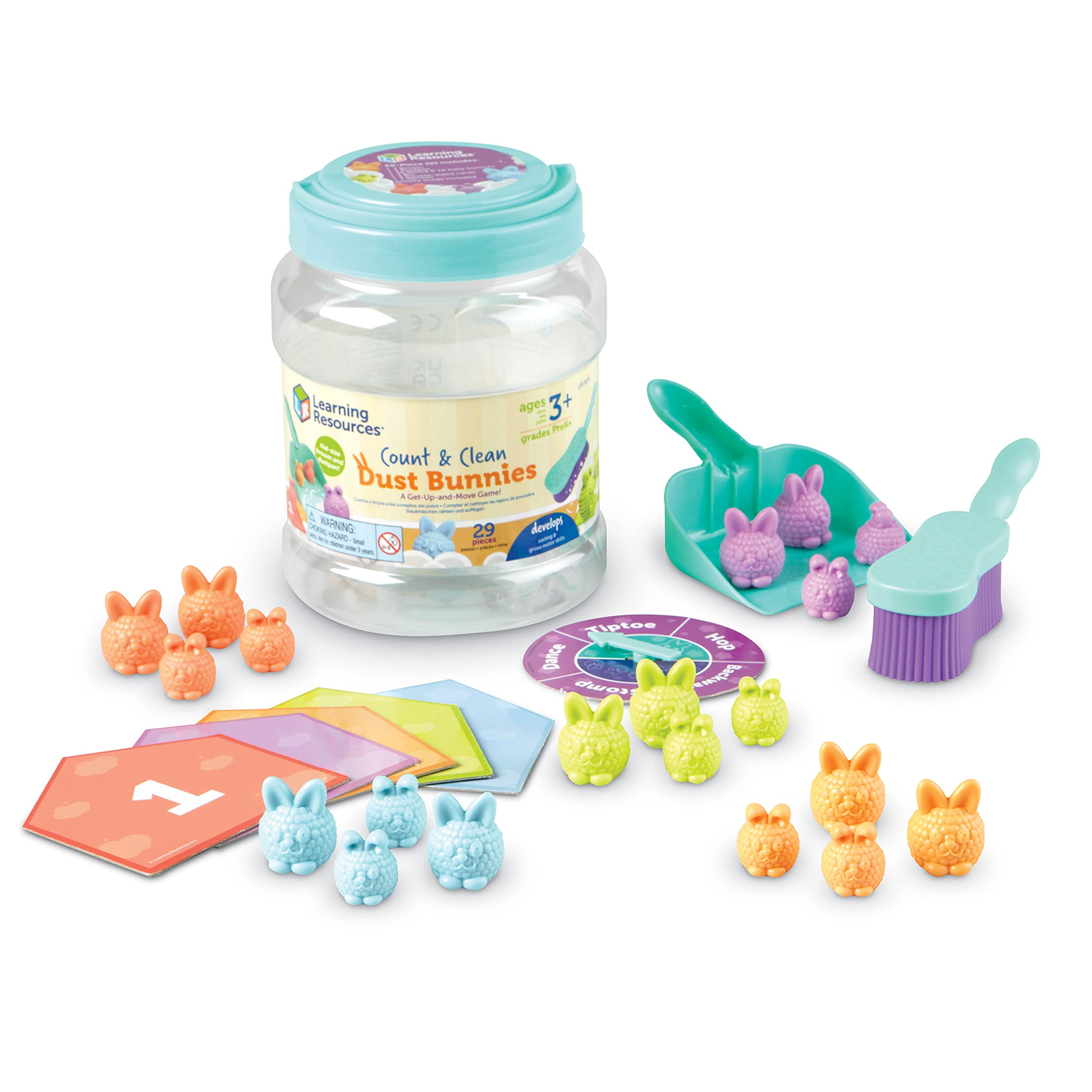 Learning Resources Count & Clean Dust Bunnies - Fine Motor Skills, Color and Shape Matching for K... | Amazon (US)