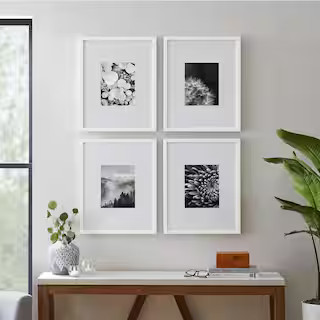 16" x 20" Matted to 8" x 10" White Gallery Wall Picture Frame (Set of 4) | The Home Depot