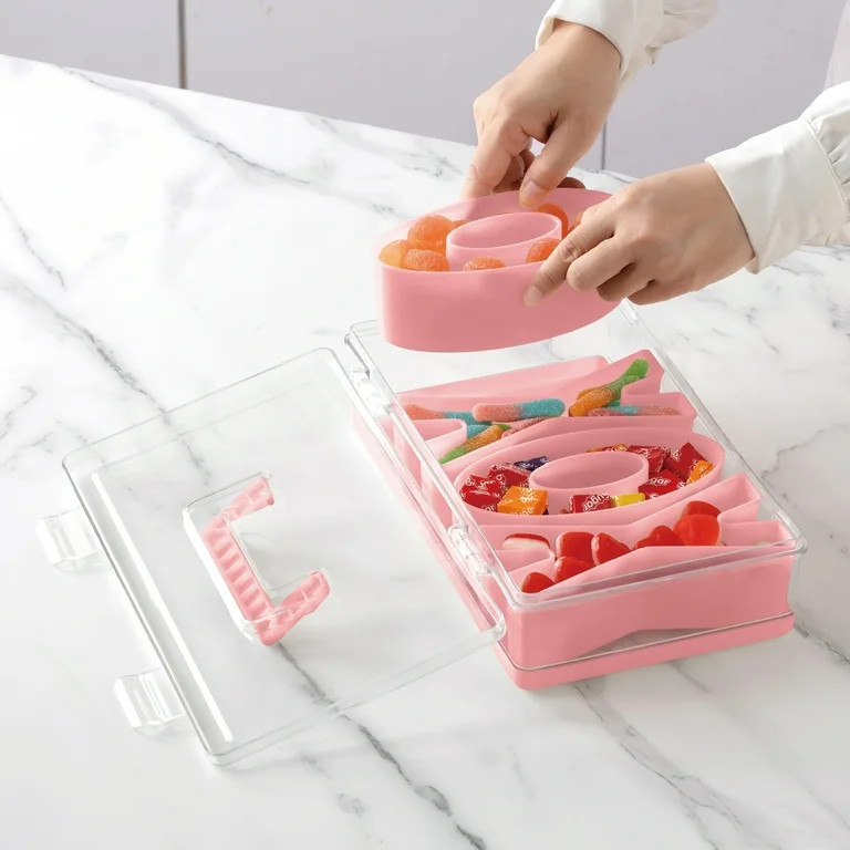 Cook with Color Valentine’s Day Figural Plastic Snack Box, Pink XOXO Design | Walmart (US)