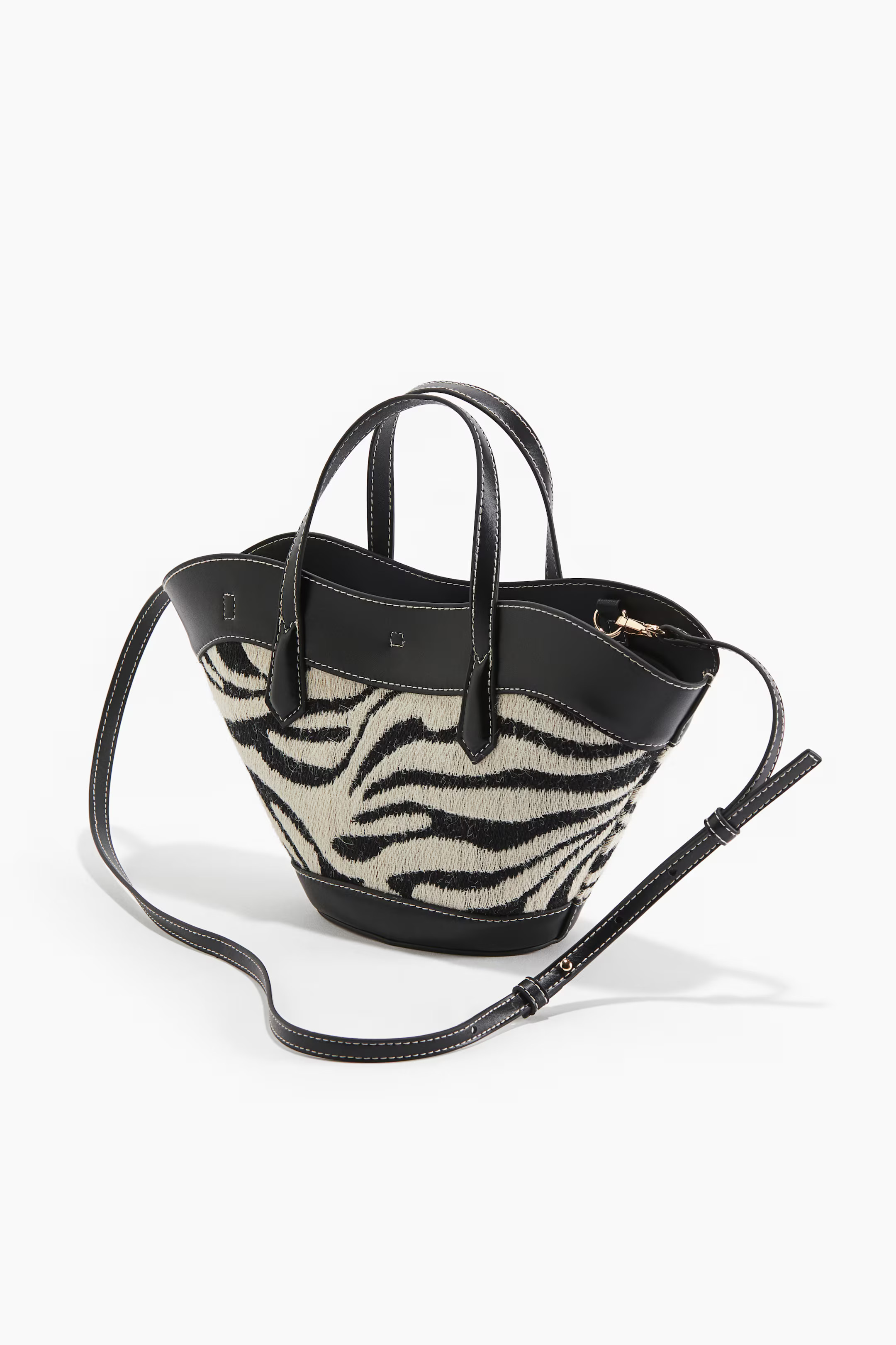 Jacquard-weave crossbody bag - Cream/Zebra print - Ladies | H&M GB | H&M (UK, MY, IN, SG, PH, TW, HK)