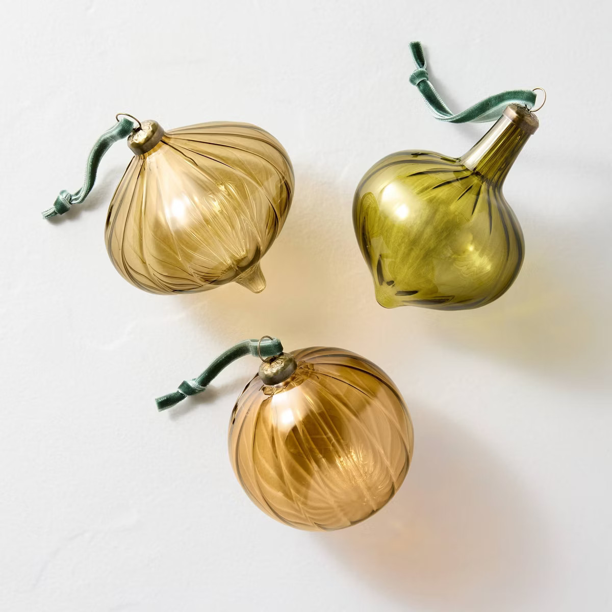 3pk Assorted Colored Glass Ornament Set - Hearth & Hand™ with Magnolia | Target