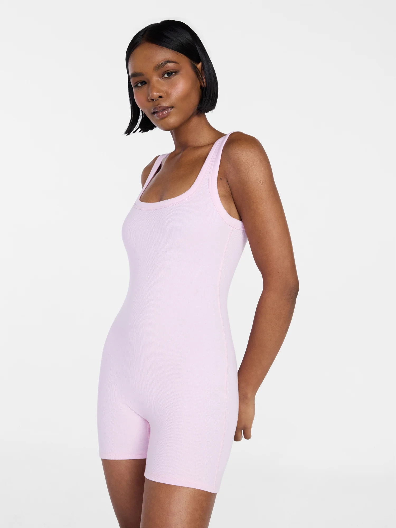 No Boundaries Cotton Stretch Ribbed Cozy Romper, Women's XS-XXXL | Walmart (US)