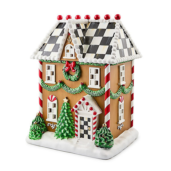 MacKenzie-Childs Holly Village Illuminated Gingerbread House | MacKenzie-Childs