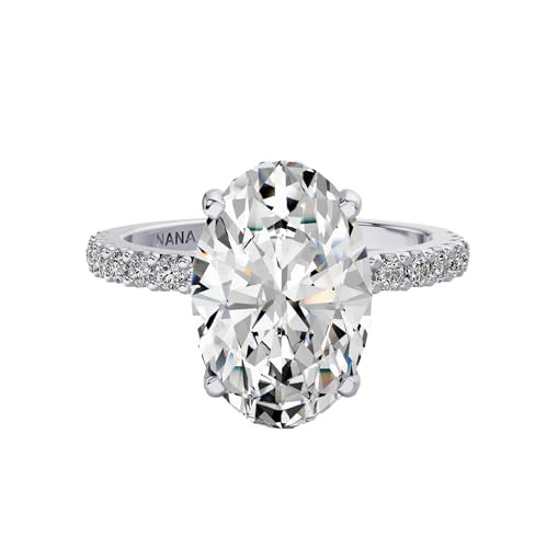NANA Jewels 12x8mm (3.00ct) Oval Cut Zirconia Solitaire w/sides Engagement Ring-Sterling Silver-Size 6 | Amazon (US)