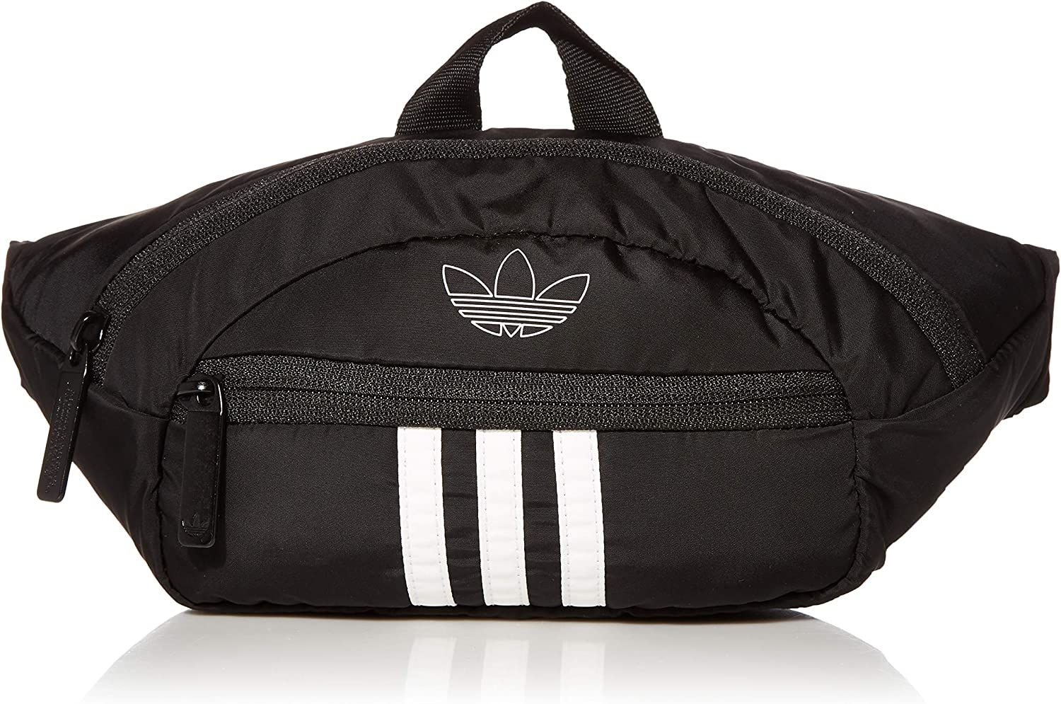 adidas Originals National Waist Fanny Pack-Travel Bag, Black/White Stripes, One Size | Amazon (US)