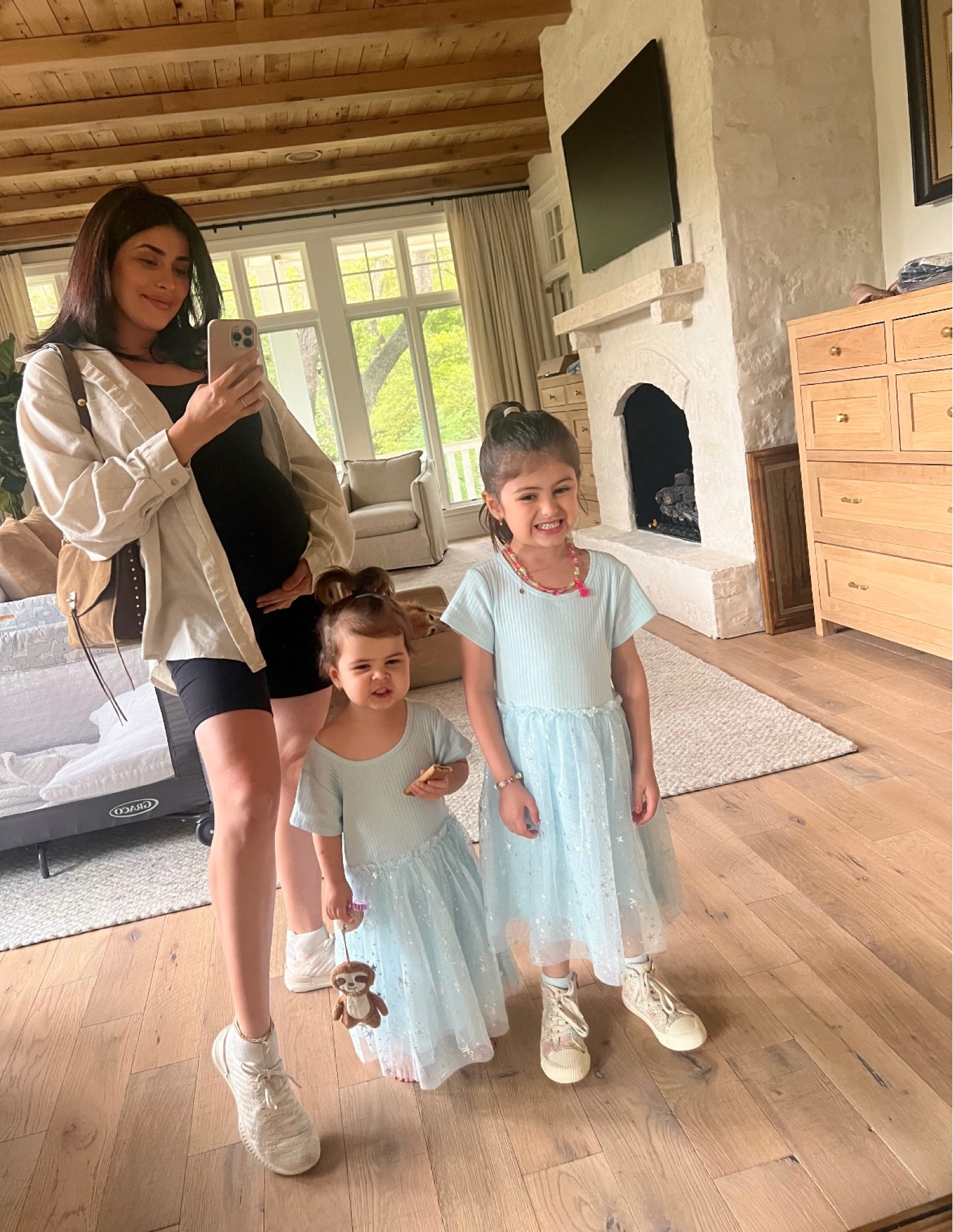 Ready for Saturday brunch ! 
girls matching dresses are from Walmart 👗 leotard is Bumpsuit 🤰

#LTKbump #LTKstyletip #LTKkids