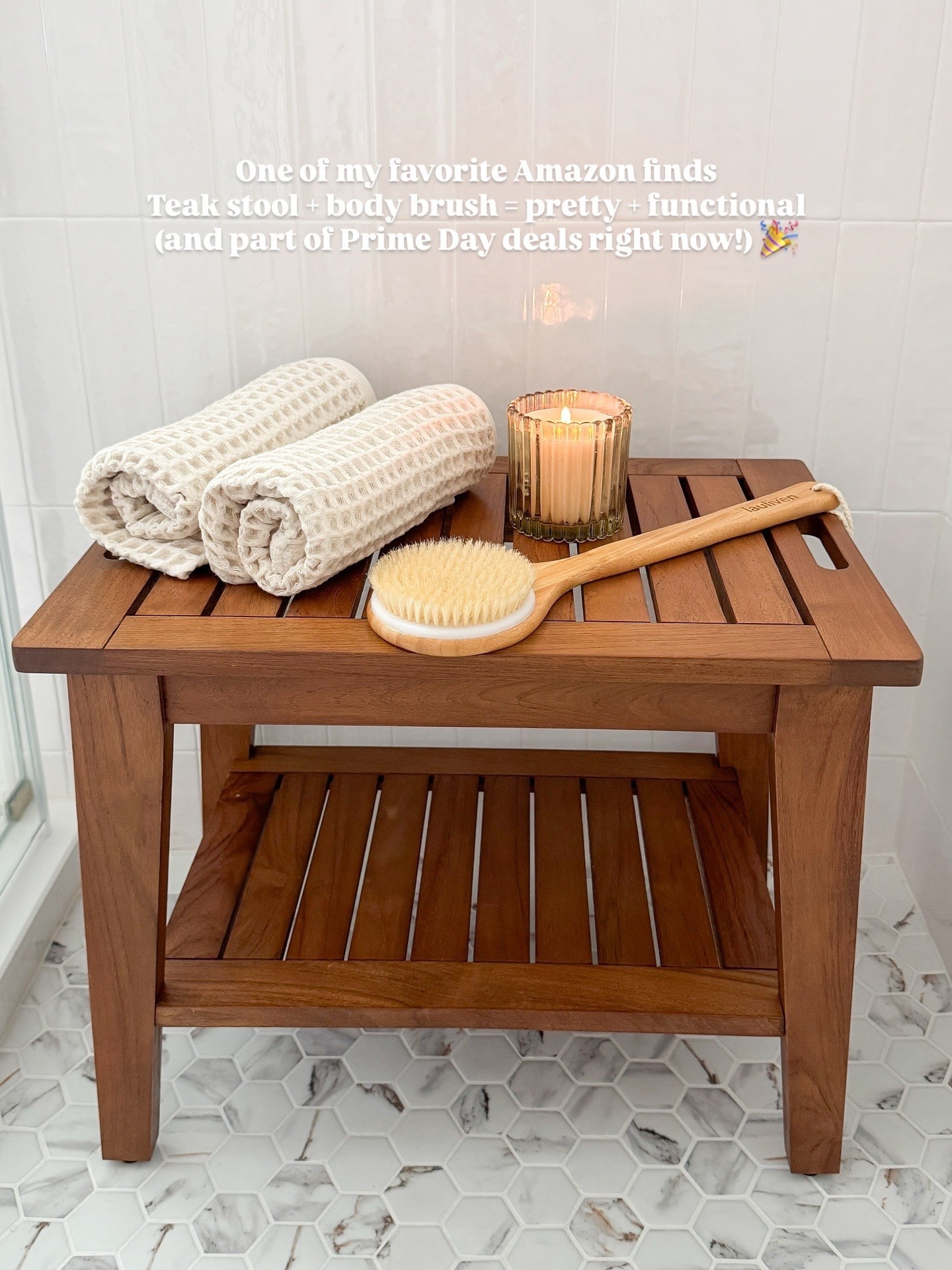 This teak stool + body brush combo feels like a little spa moment at home.💆🏻‍♀️ It’s pretty, functional, and makes shaving so much easier especially when you’re tired. 😮‍💨

Linked thus whole look here + they’re on Prime Day deal right now! 🎉


#amazonhomefinds #primedaydeal #bathroomrefresh #homeessentials #ltkhome #bathroomstyle #spaathome

#LTKHome #LTKFindsUnder50 #LTKSaleAlert