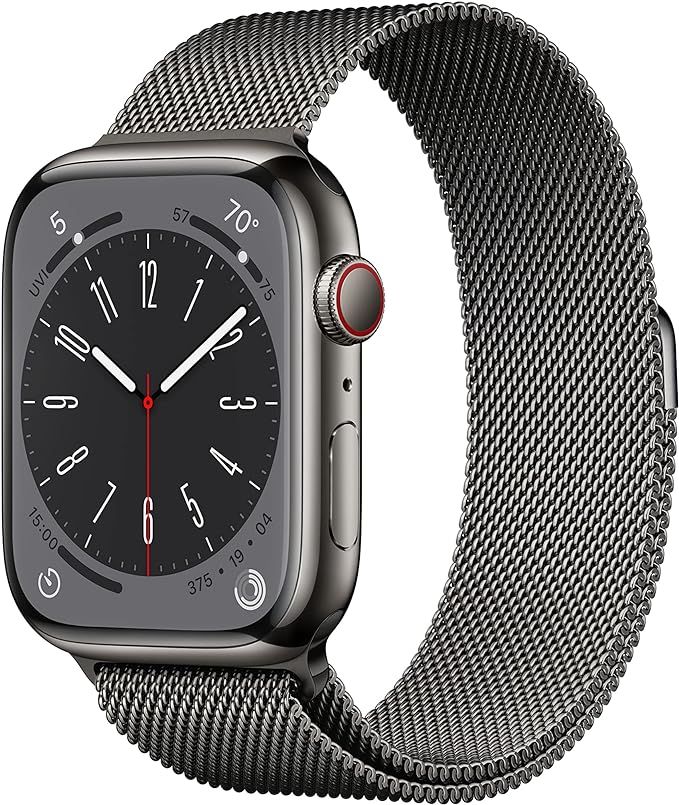 Apple Watch Series 8 [GPS + Cellular 45mm] Smart Watch w/Graphite Stainless Steel Case w/Graphite... | Amazon (US)