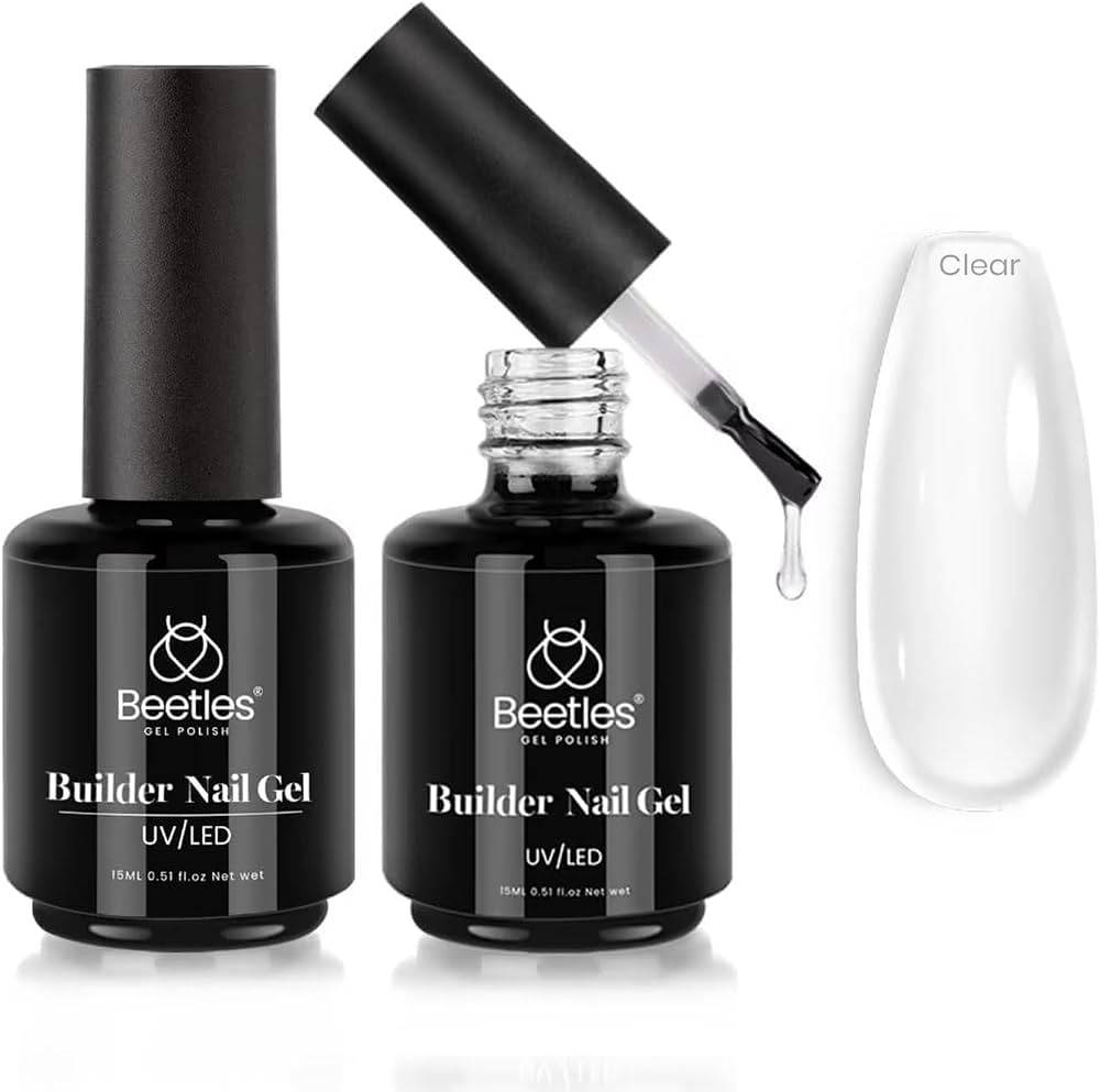 beetles Gel Polish 7 in 1 Clear Builder Nail Gel Set, 2Pcs 15ml Building Gel for Nail Apex Brush ... | Amazon (US)