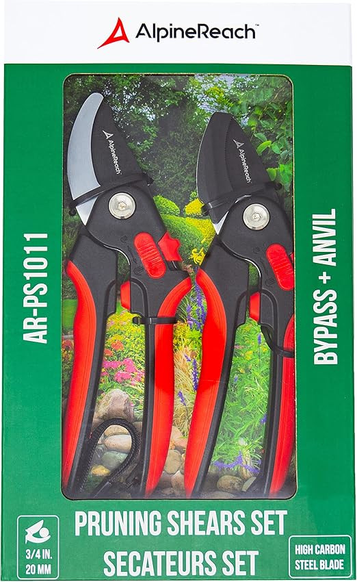 AlpineReach Pruning Shears Set Bypass and Anvil for Gardening, Adjustable Soft Handle for Small &... | Amazon (US)