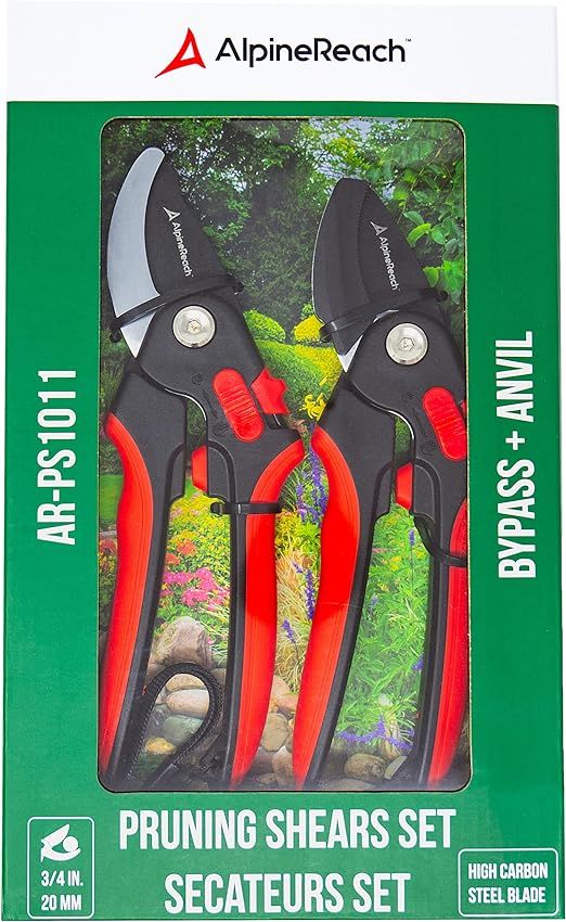 AlpineReach Pruning Shears Set Bypass and Anvil for Gardening, Adjustable Soft Handle for Small &... | Amazon (US)