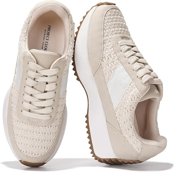 Project Cloud Lace Up Fashion Sneakers for Women Lightweight Womens Shoes | Amazon (US)